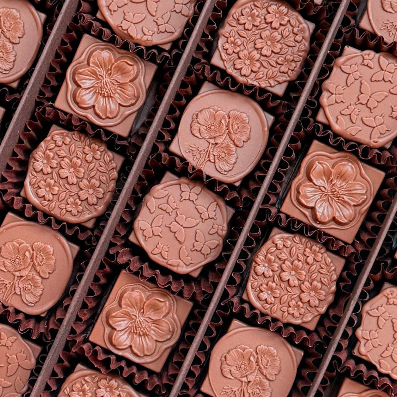 Floral Stamps Chocolate Box