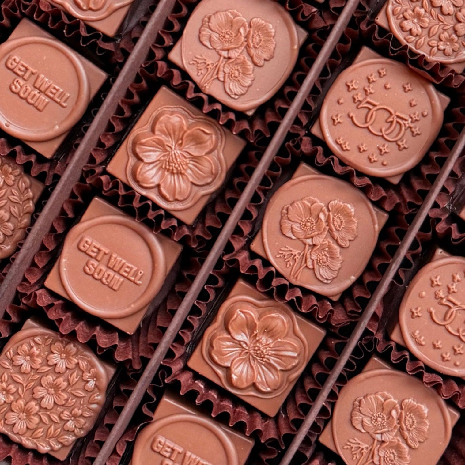 Floral Stamps Chocolate Box | Get Well Soon
